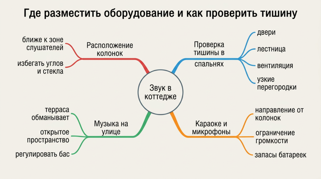 Где разместить оборудование и как проверить тишину