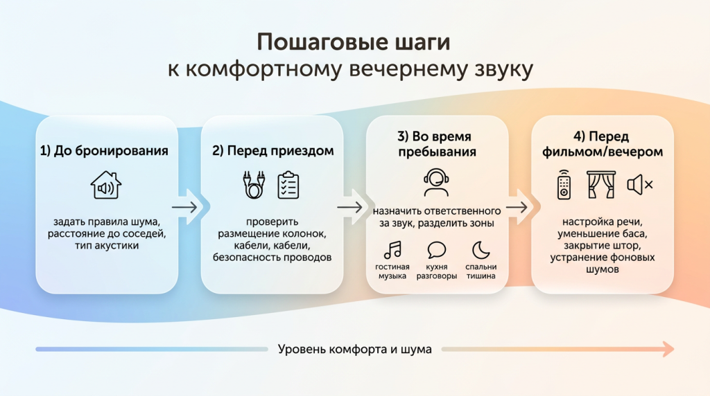 Пошаговые шаги к комфортному вечернему звуку